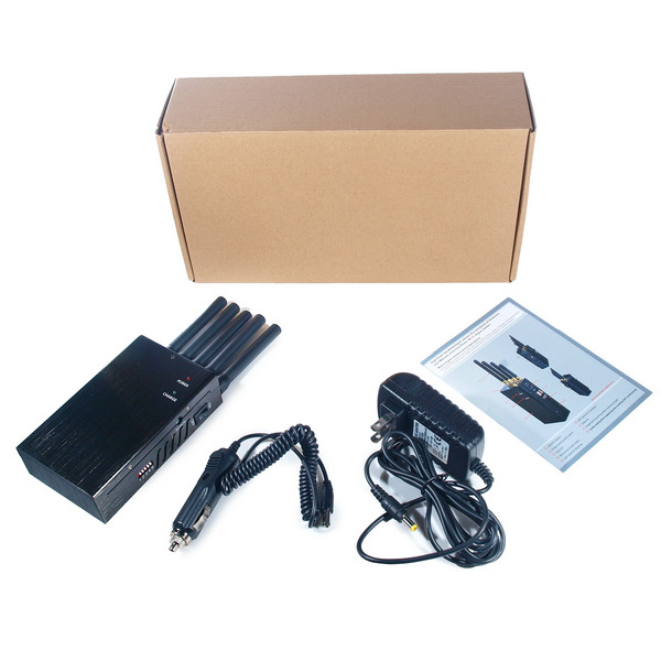 5 Antenna Handheld Cell Phone 3G WIFI GPS GSM CDMA DCS PHS Signal Jammer 20M Shield Radius