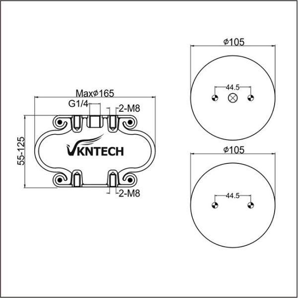 VKNTECH Rubber Air Bellows FS70-7 Single Convoluted Rubber Airbag
