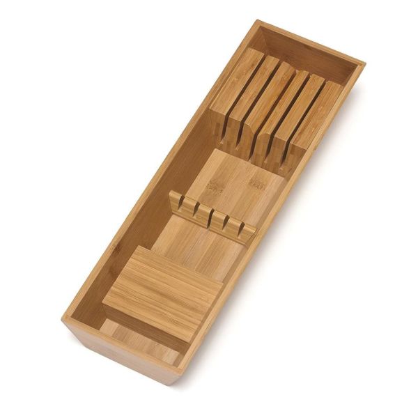 Eco Friendly Bamboo Knife Block , Bamboo Knife Holder Drawer Easy Cleaning