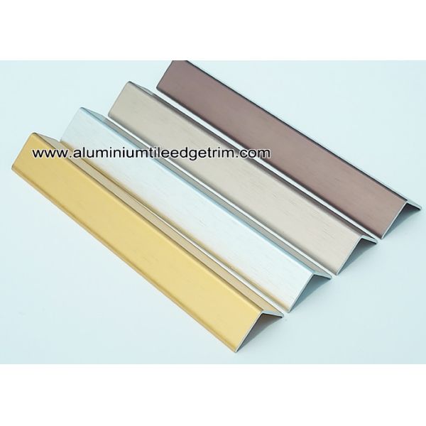Decorative Drywall Aluminum Corner Guards With Brushed Effect 1.5mm Thickness