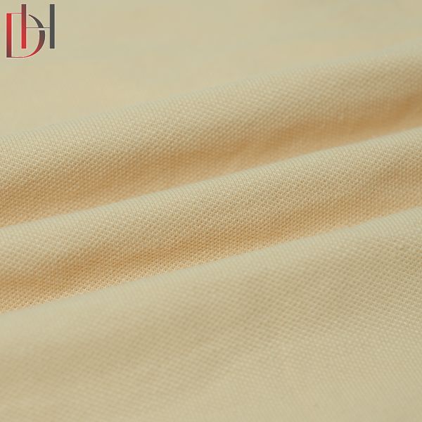 Plain Dyed 96% Cotton 4% Spandex Fabric Summer Business T Shirt Wicking Rib Pique Fabric 200g