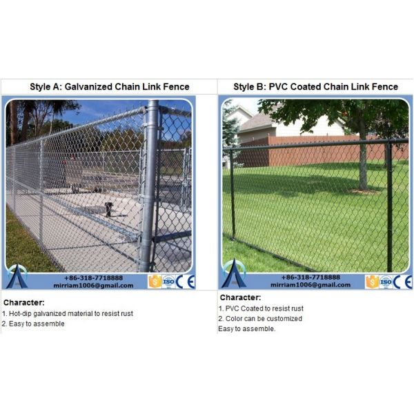 Hot Dipped Galvanized Black Chain Link Fence Cost 1.53m*10m*65mm*65mm*2.5mm