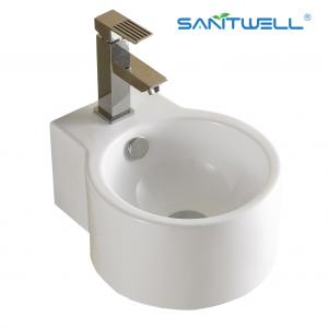 China Small Sizes AB8327 Bathroom Above Counter Basin Washing Bathroom vanity round Sinks Ceramic Basin on sale