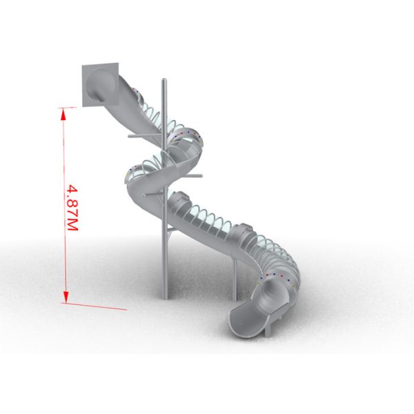 Customized Color Outdoor Spiral Slide 76cm Diameter Backyard Playground Tube Slide