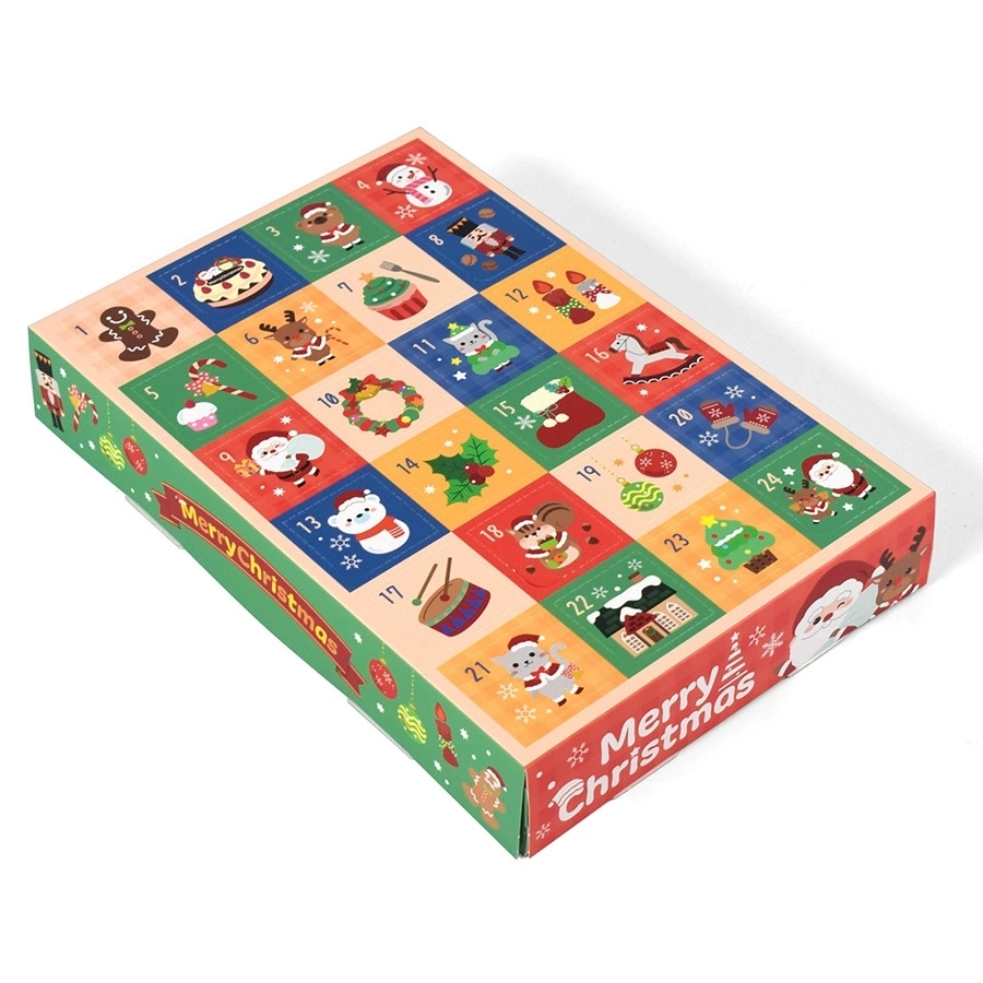 24 Day Christmas Advent Calendar Box Perforated Door Holiday Gift Packaging
