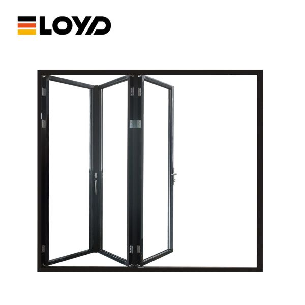 Soundproofing Aluminum Foldable Patio Doors Bi Fold External Doors French Style