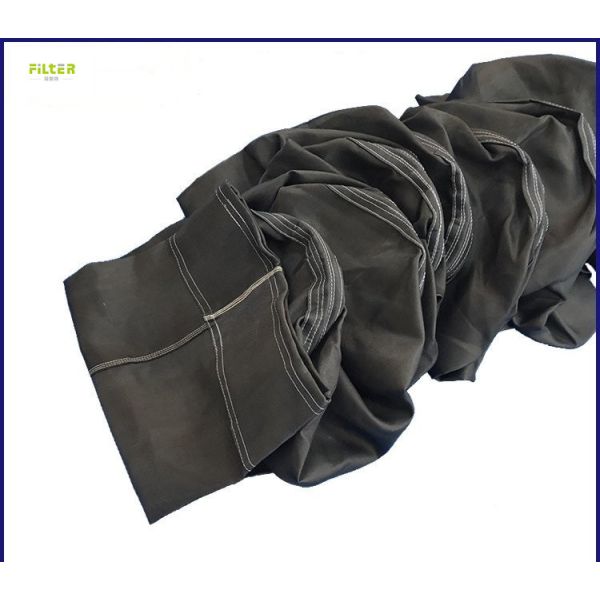 Black Fiberglass Filter Bag For Cement Plant Corrosion Resistance