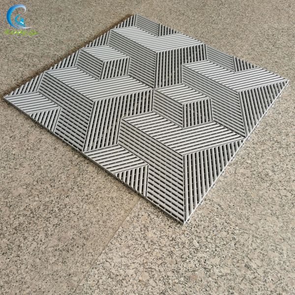 Easy Install 15.75 X 15.75 Inches Interlocking Garage Floor Tiles Gray Environmentally Friendly Fire Resistant