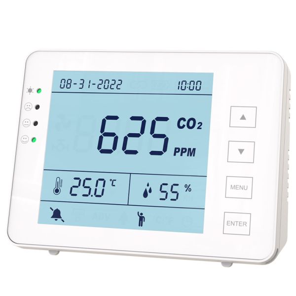 2GB 5000ppm Indoor CO2 Meter AQI Monitor for Air Quality Tracking