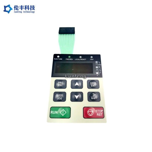 Black LCD Window Tactile LED Membrane Switch Matte Look