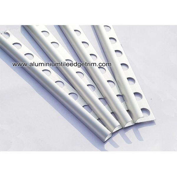 Ceramic Wall Rounded Corner Aluminium Tile Edge Trim / Profiles Silver Matt