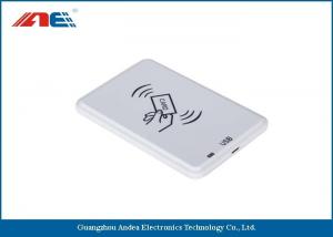 Cheap White HF USB RFID Reader For Passive RFID Tags Support Anti - Collision Algorithm for sale