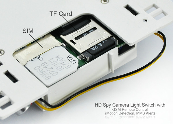 HD Spy Camera Light Switch with GSM Remote Control (Motion Detection, GSM MMS Video Alarm)