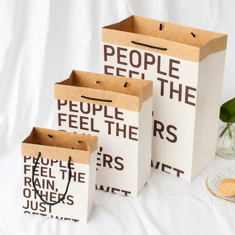 Kraft Paper Shopping Bag with Rope Handle for Retail Packaging