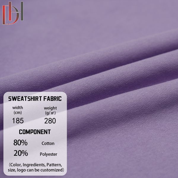 Organic Tricot Knitted Fabric 280GSM Breathable Winter Cotton Polyester Shirt Fabric