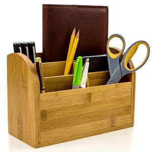 Cheap Desk Organizer Caddy for Office Supplies Pen Holder & Desk Accessories	Bamboo Office Supplies for sale