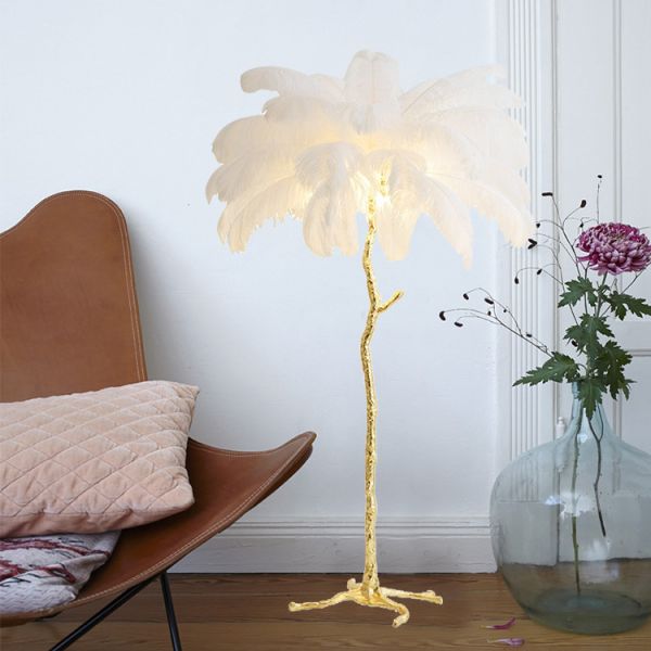 OEM Height 1.6M Ostrich Feather Floor Lamp For Lighting