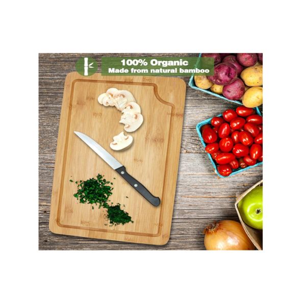 Modern Unique Bamboo Wood Block Chopping Board 2 Color Design Non Stick