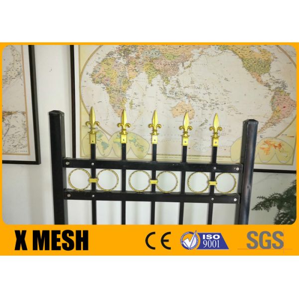 Spacing 3.75'' High Security Wrought Iron Ornamental Fences ODM