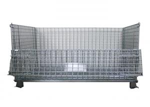 China L1000mm Wire Mesh Container , Foldable Wire Mesh Pallet Cages on sale