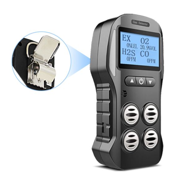 Rugged Portable 4 Gas Lel Multi Gas Detector For Hazardous Gas Monitoring