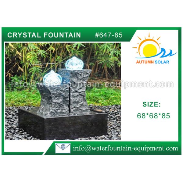 Carved Granite backyard Water Fountains Glass Crystal Balls For Decoration