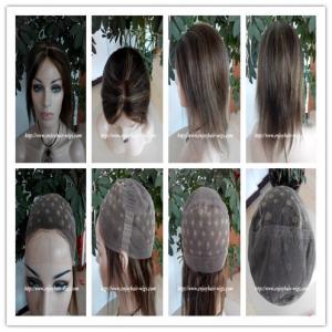 China Human hair full lace wig  10-26L 4#/27#color Straight indian remy hair,120%-180% density on sale