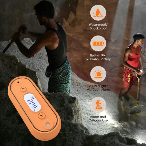 High Precision Portable Oxygen Gas Detector | 9V Battery, LCD Display & Data Logger with Sound-Light Alarm for Outdoor Activities