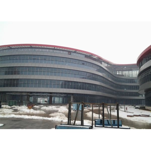 Lightweight Metal Framing , Glass Curtain Wall Steel Structure High Rise Building