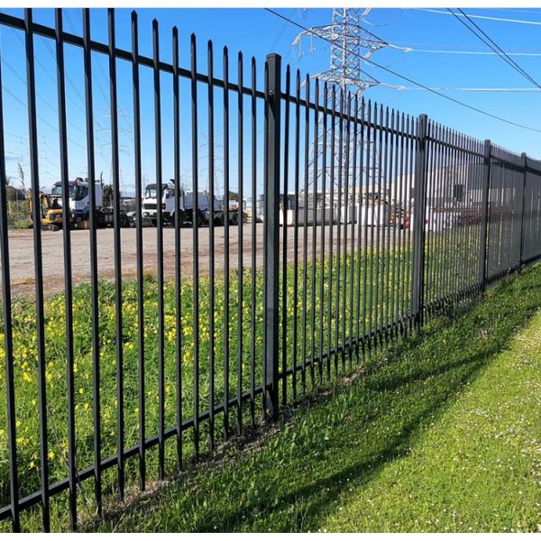 Wholesale 6ftx8ft garden black metal fences anti rust galvanized steel fence