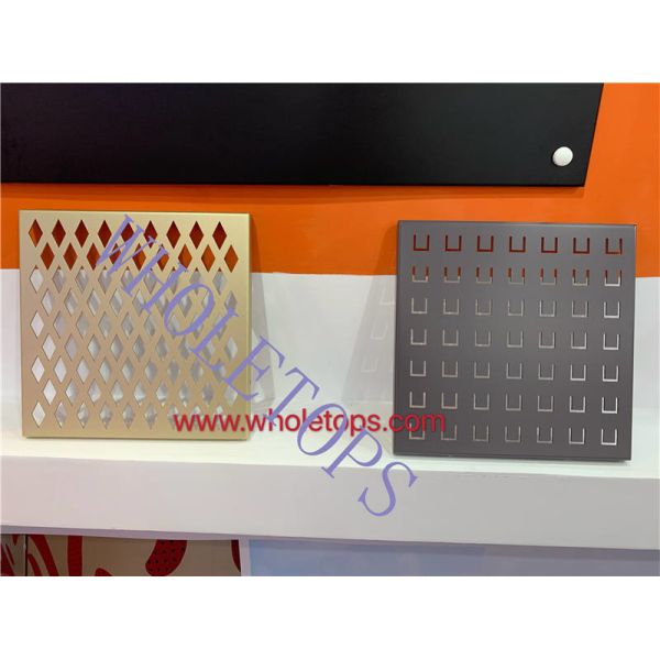 Waterproof Fireproof 7.0MM Perforated Aluminum Panels Facade 600×600mm