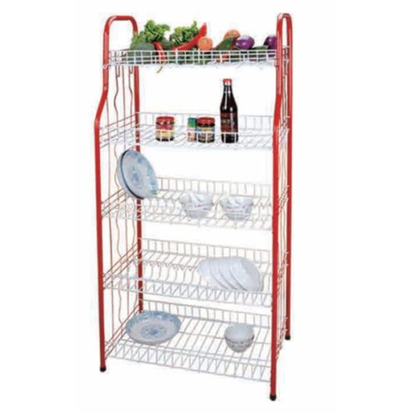 4 Tier Standing Type Kitchen Dinner Plate Dish Rack Dish Drying Rack Plate Rack With U Net Shape Unfoldable Basket