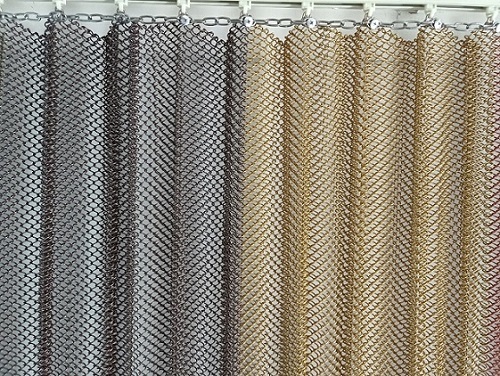 Anodized Oxidation Aluminium Metal Curtain Woven Mesh Curtain With Advanced Woven Pattern
