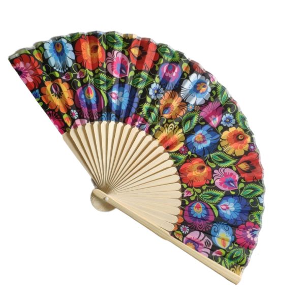 21cm Small Silk Fabric/Paper Folding Bamboo Fan on Both Sides for Advertisement Custom DIY Logo Fan Wedding Hand Fan