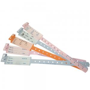 Cheap Hospital Use Disposable ID Bracelets Vinyl Bracelets With Printing 270x25mm for sale