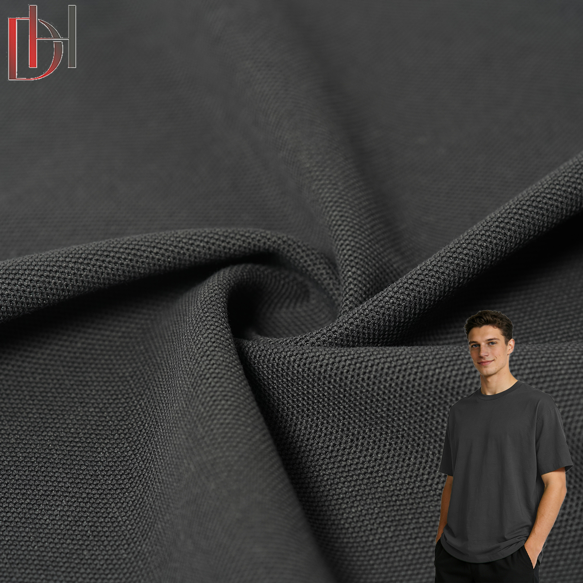 Wholesale Breathable Double Pique Fabric 63% Cotton 37% Polyester 210gsm For Garment Factories