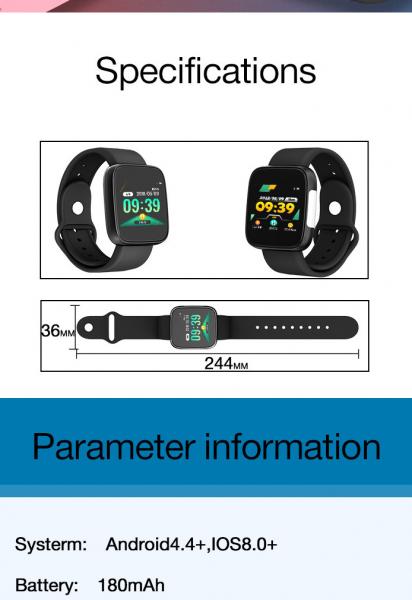 1.3 Inch TFT Color Screen 180mAh ECG Monitor Smart Watch