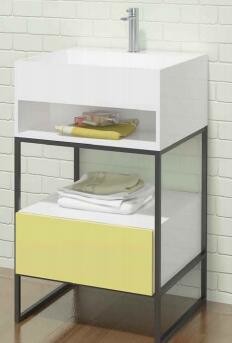 Artificial Stone Bathroom Sink Cabinets Wood And Iron Baking