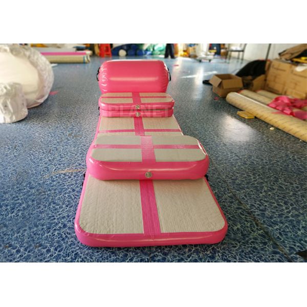 Pink Inflatable Air Track , Air Floor Gymnastics Mat No Noise During Training
