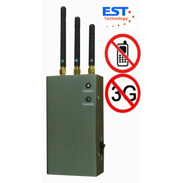 CDMA / GSM Portable Cell Phone Jammer Blocker EST-808HC With 3 Antenna
