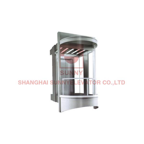 630kg VVVF Wooden Handrail 3C Building Glass Panoramic Elevator