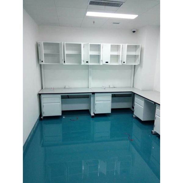 College Steel Chemistry Lab Furniture / Laboratory Workbench With Reagent Shelves