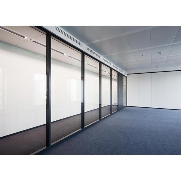 Soundproof Glass Partition Wall System Aluminum Profile With Tempered Glass