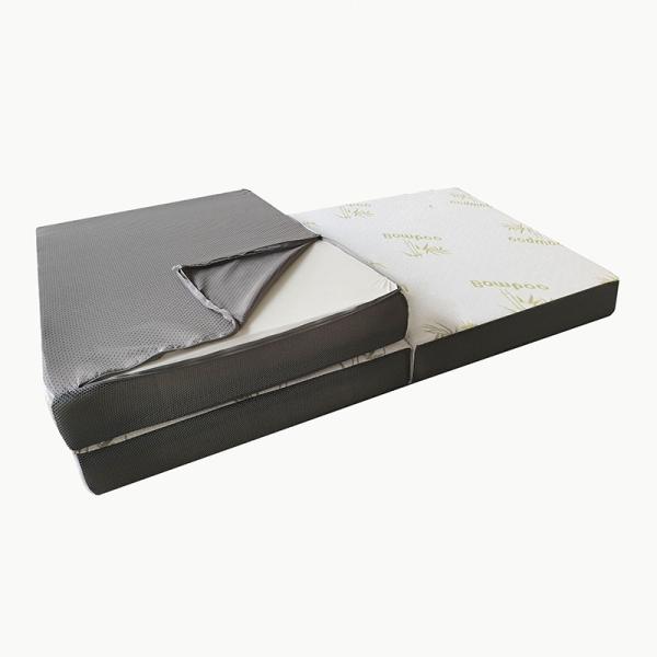 Tri Fold Design Charcoal Foam Mattress With Bamboo Fiber Fabric