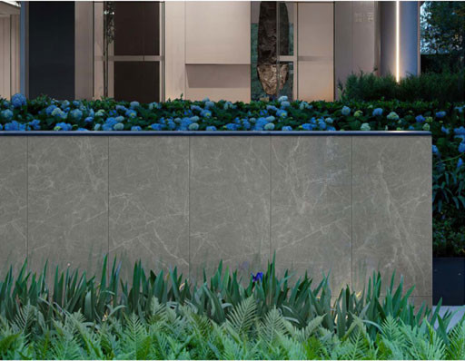 Grey Wear-Resistant Glazed Curtain Wall Tile 600x1200mm