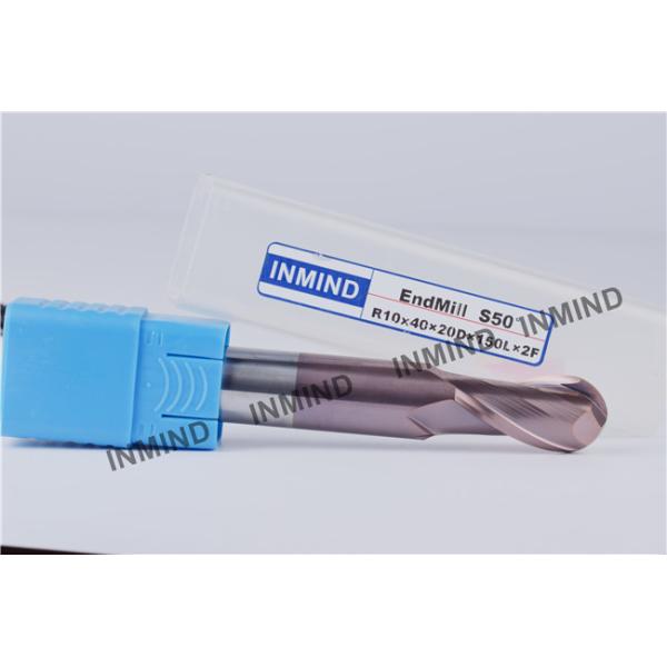 HRC50 Extra Long 2 Flut Ball Nose End Mill with AlTiN Coating Surface