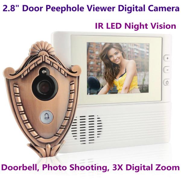 2.8" LCD Screen Digital Door Peephole Viewer Camera IR LED Night Vision Home