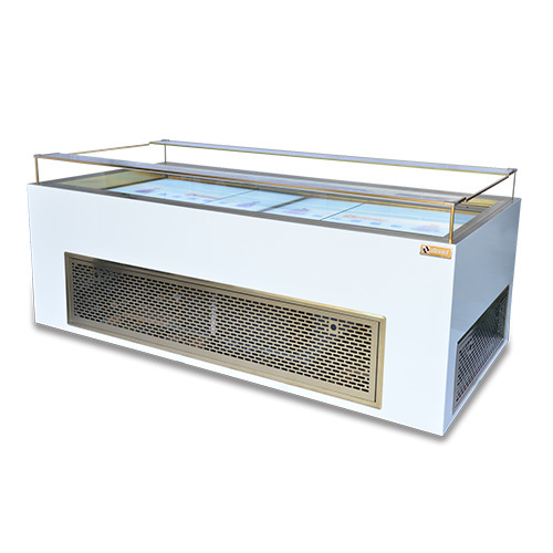 Middle Island Display Freezer Marble Countertop Commercial Island Freezer