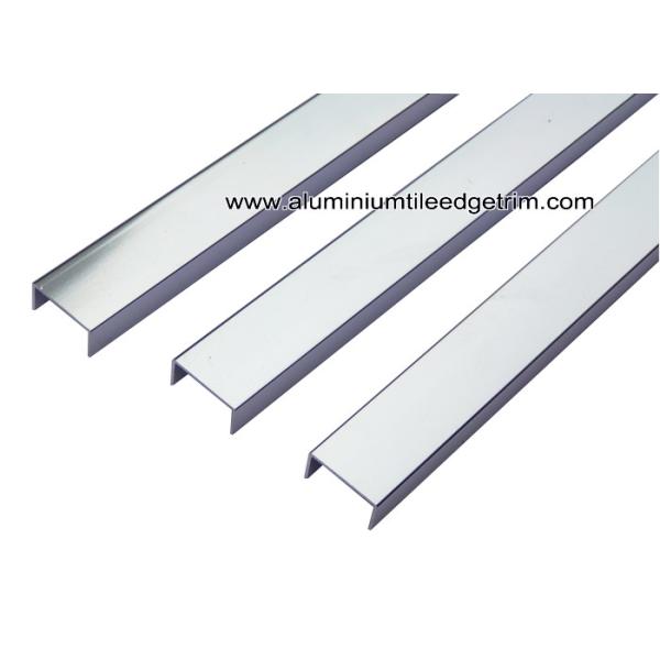 U20mm Glossy Silver U Shaped Aluminum Splint / Channel / Brace For Border