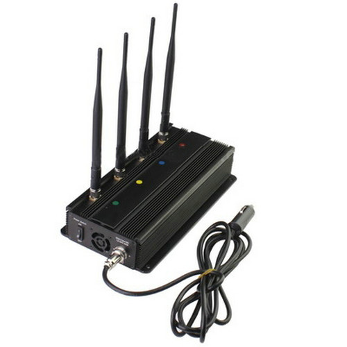 Vehicle Mounted Desktop 4 Antenna Mobile Phone 3G GSM CDMA Jammer W/ 10 Watt & 40M Range